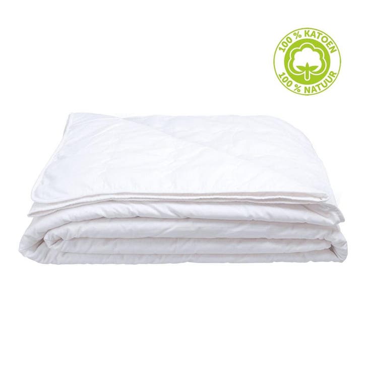 Zomerdekbed - Katoen - 200/200, Huis en Inrichting, Slaapkamer | Beddengoed, Deken of Dekbed, Wit, Nieuw, Verzenden