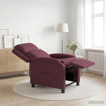 vidaXL Massage Recliner Paars Stof, Verzenden, Nieuw