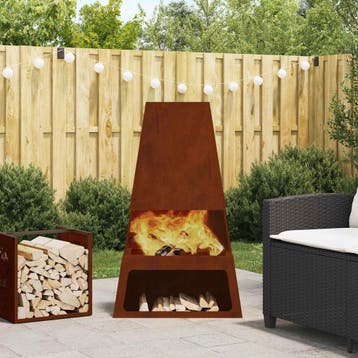 vidaXL Vuurkom Roestig 60 x 35 x 100 cm weervast staal, Verzenden, Nieuw