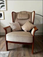 Fauteuil (4) - Teak, Wol - Deense vleugelstoel, Antiek en Kunst