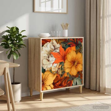 vidaXL Dressoir GENNEP Sonoma 69 x 33 x 75 cm Bewerkt hout, Verzenden, Nieuw, Overige houtsoorten, Minder dan 50 cm