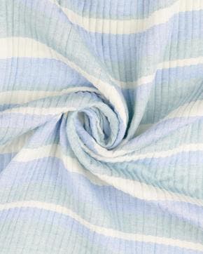 Hydrofiel Double Gauze Streep Blauw/Groen, Nieuw, Groen