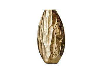 Elegante Vaas ORGANIC ORIENT 44cm goud Hammerschlag Design -, Huis en Inrichting, Woonaccessoires | Vazen, Ophalen of Verzenden