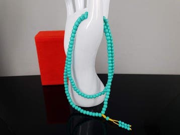 Natuurlijke turkoois tasbih / Gratis verzending - Ketting