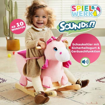 Schommeldier Eenhoorn Roze incl Gordel (Hobbeldieren), Verzenden, Nieuw