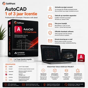 Autodesk AutoCAD - 1 jaar licentie | 2 gebruikers, Verzenden, Nieuw, MacOS