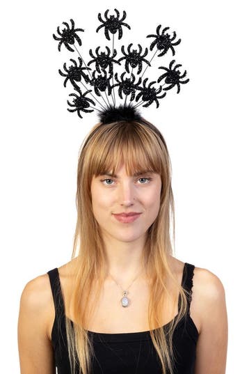 KIMU® Haarband Spinnen Zwart Dons Spinnen Web Diadeem Hallow, Ophalen of Verzenden, Nieuw, Halloween, Accessoires