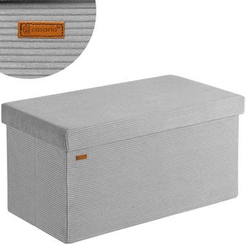 Opbergbank Grijs Koord 76x38x38cm MDF opvouwbaar (Meubelen), Huis en Inrichting, Complete inboedels, Verzenden