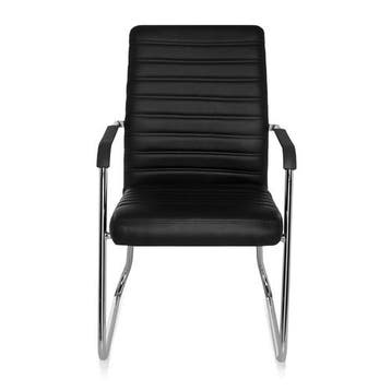 Vergaderstoel | Met Armleuning | Kunstleder | Zwart | Steel, Verzenden, Nieuw