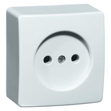 Contactdoos Enkel 230V Opbouw Wit zonder Randaarde, Ophalen of Verzenden, Nieuw