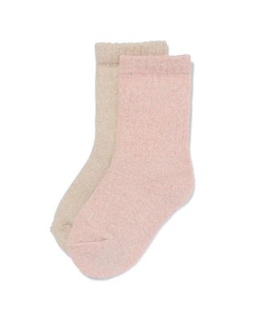 HEMA Kinder thermosokken rib - 2 paar beige 2+1 gratis, Verzenden, Nieuw