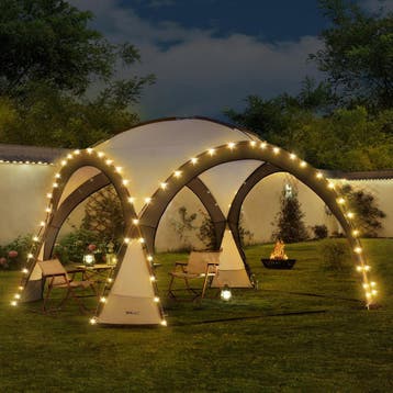 [pro.tec] Paviljoen Grästorp met LED-verlichting 345x345x247, Tuin en Terras, Verzenden, Nieuw