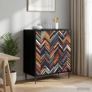 vidaXL Ladekast OMMEN Geometrische print 66 x 36,5 x 76 cm, Verzenden, Nieuw
