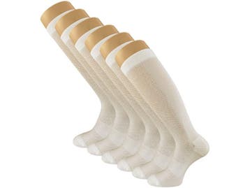 6 paar Compressie Kniekousen - SQOTTON® - Off-white, Kleding | Heren, Sokken en Kousen, Verzenden, Nieuw
