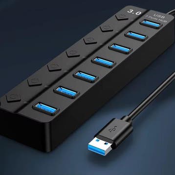 USB Hub 4/7 Poorten – USB 3.0/2.0 Splitter met Schakelaars e, Verzenden, Nieuw