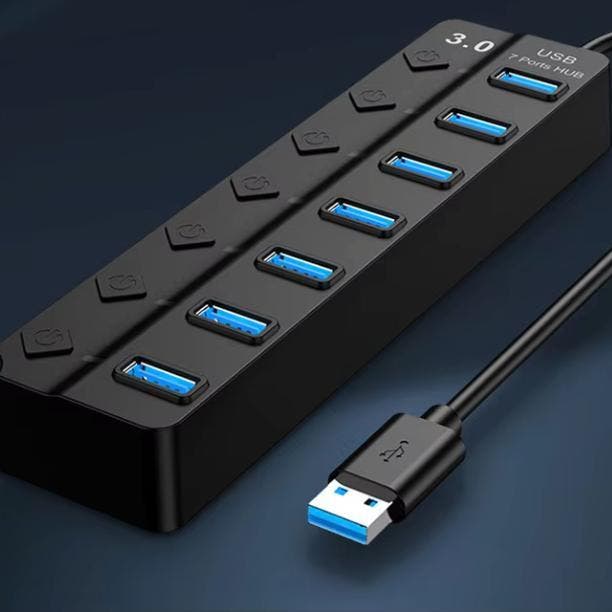 USB Hub 4/7 Poorten – USB 3.0/2.0 Splitter met Schakelaars e, Computers en Software, Laptopstandaarden, Nieuw, Verzenden