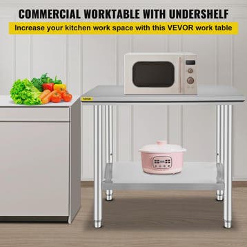 Professionele RVS Werkbank met Onderblad - Ideaal voor Keuke, Verzenden, Nieuw in verpakking