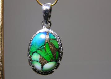 Turquoise Hanger - Hoogte: 29 mm - Breedte: 14.3 mm- 3.86 g