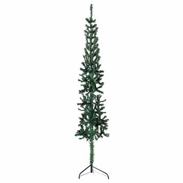 vidaXL Kunstkerstboom half met standaard smal 240 cm groen, Verzenden, Nieuw