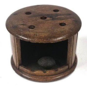 Antieke Nederlandse houten voetenstoof, Antiek en Kunst, Verzenden