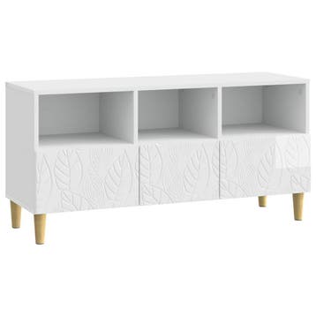 vidaXL TV-kast 102 x 34,5 x 50 cm Hoogglans Wit Bewerkt hout, Minder dan 50 cm, Verzenden, Nieuw, Minder dan 100 cm