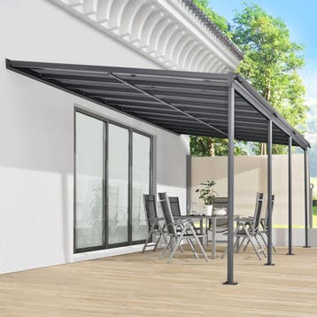 Terrasdak / Overkapping - Borneo - 6 x 3 m - Grijs, Tuin en Terras, Overkappingen, Verzenden, Nieuw