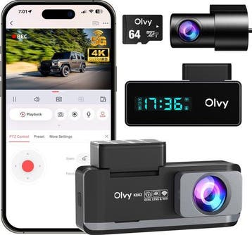Dual Dashcam - Voor Auto - Camera Voor en Achter - 4K - Full, Verzenden, Zo goed als nieuw