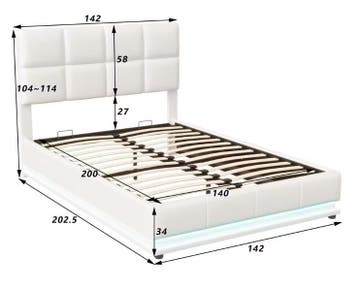 Hydraulisch Opbergbed 140x200 cm met Hoofdbord en Kunstleer, Huis en Inrichting, Slaapkamer | Bedden, Verzenden, Nieuw