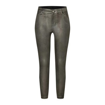 MAC • grijze metalic Dream Skinny jeans • 34, MAC, Verzenden, Nieuw, Grijs