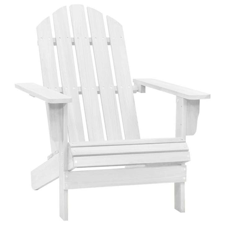 vidaXL Tuinstoel hout wit, Tuin en Terras, Tuinstoelen, Nieuw, Hout, Verzenden