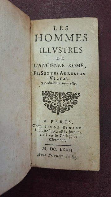 Sextus Aurelius Victor - Les hommes illustres de lancienne, Antiek en Kunst