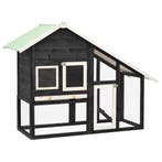 vidaXL Konijnenhok 140x63x120 cm massief vurenhout grijs en, Dieren en Toebehoren, Knaagdieren en Konijnen | Hokken en Kooien