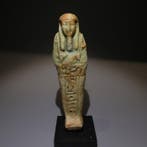 Oud-Egyptisch faience Shabti. 11 cm hoog. Laatste Periode,