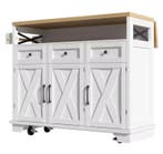 Keukeneiland met Klapblad & Wielen – Houtlook, 118 cm, Verzenden, Nieuw