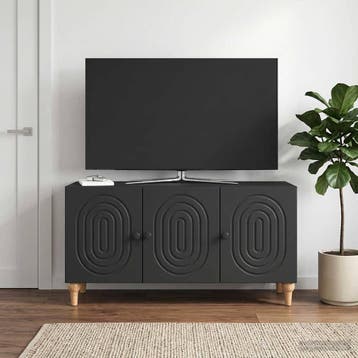 vidaXL TV-kast 99 x 34,5 x 50 cm Zwart Bewerkt hout, Minder dan 50 cm, Verzenden, Nieuw, Minder dan 100 cm