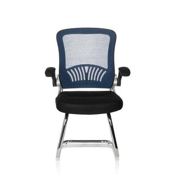 Vergaderstoel | Met Armleuning | Stof/Netstof | Zwart/Blauw, Verzenden, Nieuw
