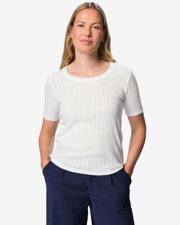 HEMA Dames T-shirt Colette gebroken wit, Verzenden, Nieuw