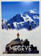 Monsieur Z - Affiche de Tourisme Megève - LAiguille, Mont