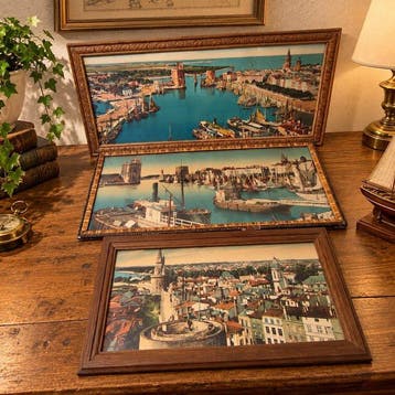Wanddecoratie (3) - 3 grandes vues panoramiques anciennes