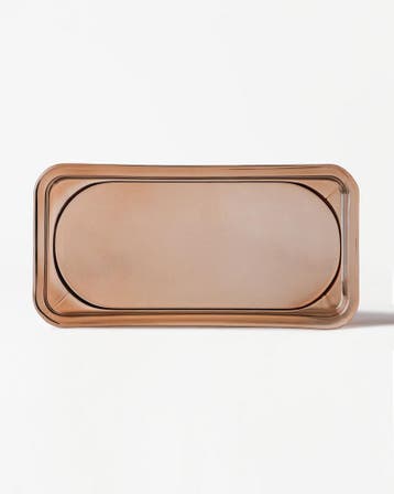 HEMA Kaarsplateau 24x12x3cm Kub glas gehamerd transparant, Verzenden, Nieuw