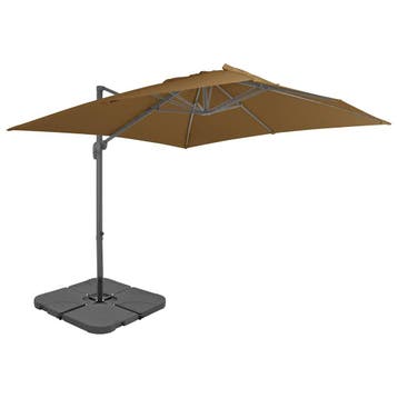 vidaXL Parasol met draagbare voet taupe, Tuin en Terras, Verzenden, Nieuw, 3 tot 4 meter