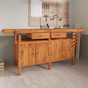 vidaXL Werkbank met lades en bankschroeven 192x62x83 cm, Verzenden, Nieuw