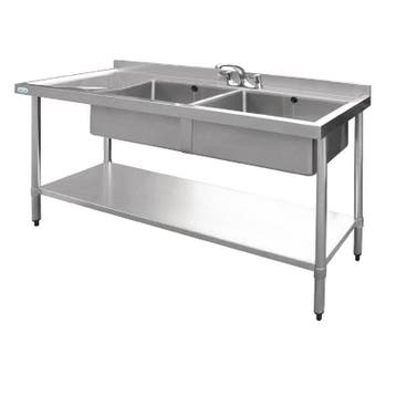 Spoeltafel RVS | 2 Bakken Rechts | 150x60x90 cm Vogue, Verzenden, Nieuw in verpakking