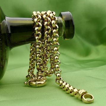 Gouden jasseronschakel collier; 14 karaat; 46 cm (Ketting), Ophalen of Verzenden, Gebruikt, Goud, Goud