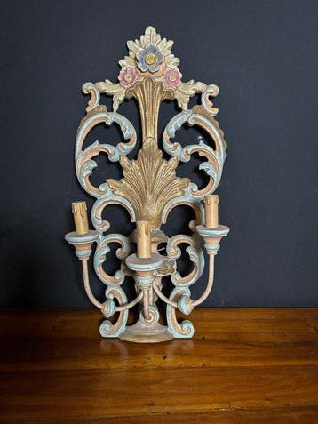 Wandkandelaar - Hout - Wandlamp Fiorentino, Nieuw