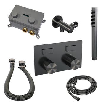 Brauer Gunmetal Carving Thermostatische Inbouw Badkraan, Doe-het-zelf en Verbouw, Sanitair, Ophalen of Verzenden, Nieuw