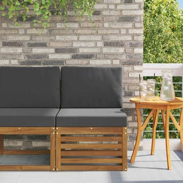 vidaXL Buiten Midden Sofa Massief Acaciahout Naturel, Tuin en Terras, Verzenden, Nieuw