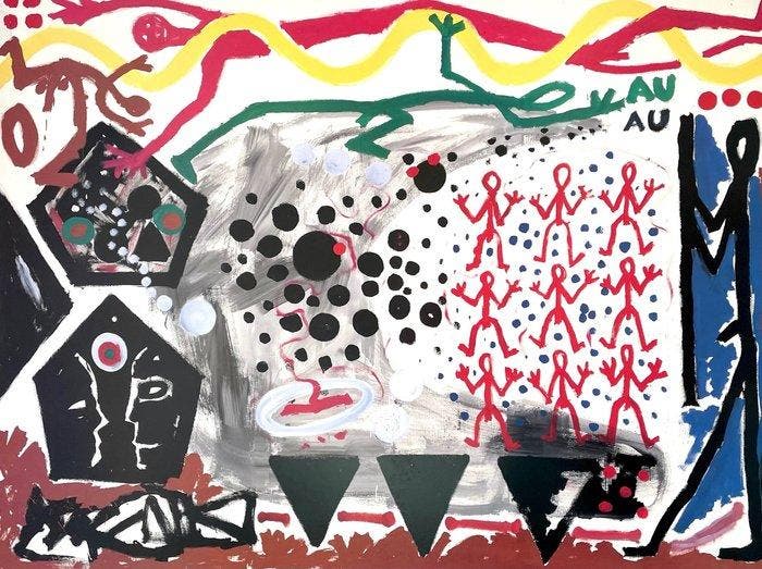 A.R. Penck - Die Zufunkt Des Emigranten 2 - Offset, Antiek en Kunst, Antiek | Meubels | Stoelen en Banken