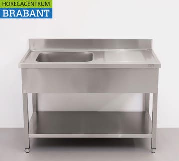 HCB RVS Spoeltafel spoelbak 120 x 60 cm Horeca, Ophalen of Verzenden, Nieuw in verpakking
