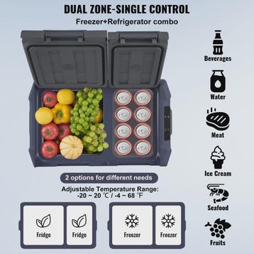 Draagbare Dubbel Zone Vriezer Koelkast met Compressor - 12/2, Verzenden, Nieuw